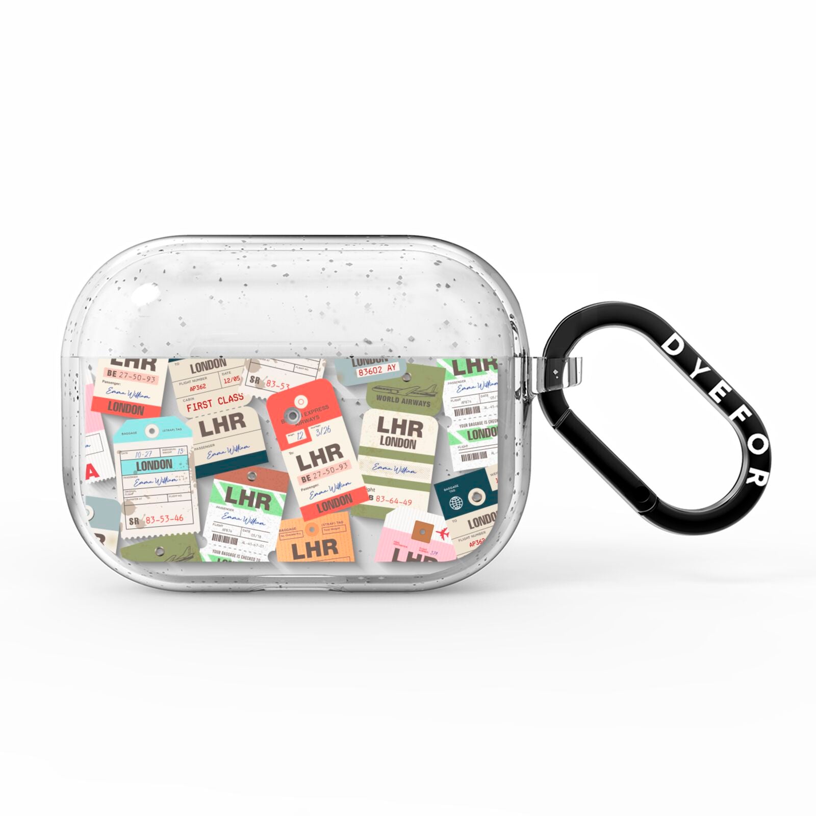 Custom Baggage Tag Collage AirPods Pro Glitter Case