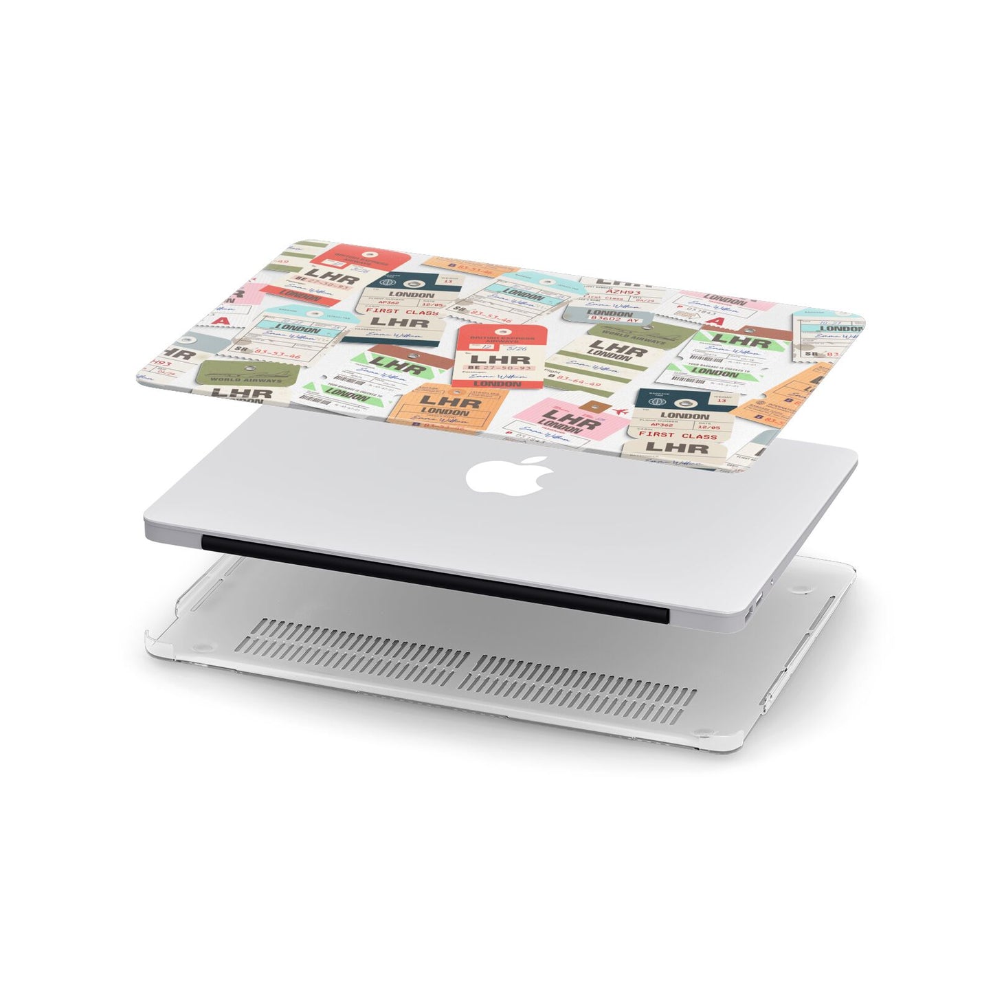 Custom Baggage Tag Collage Apple MacBook Case in Detail