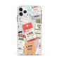 Custom Baggage Tag Collage Apple iPhone 11 Pro Max in Silver with White Impact Case