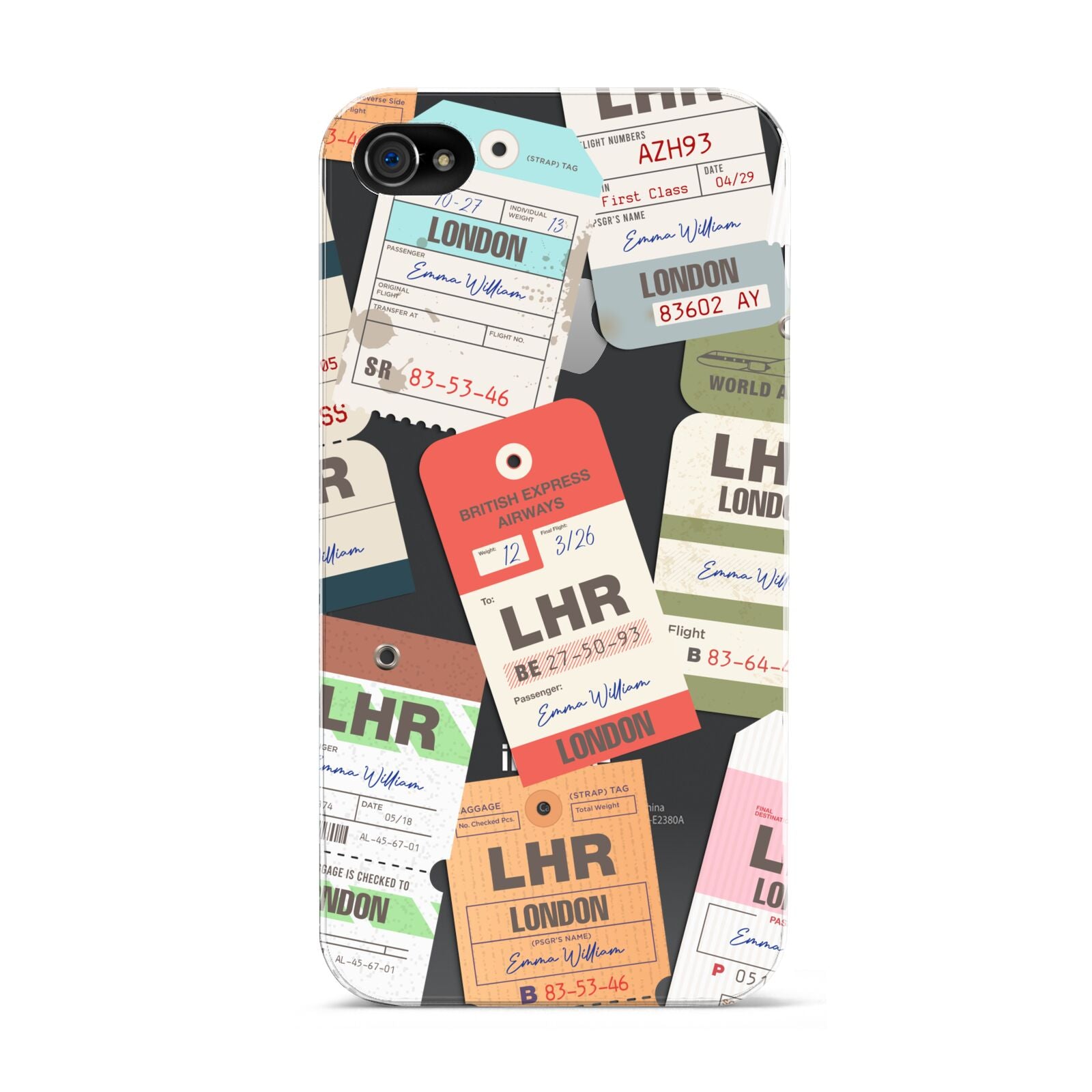Custom Baggage Tag Collage Apple iPhone 4s Case