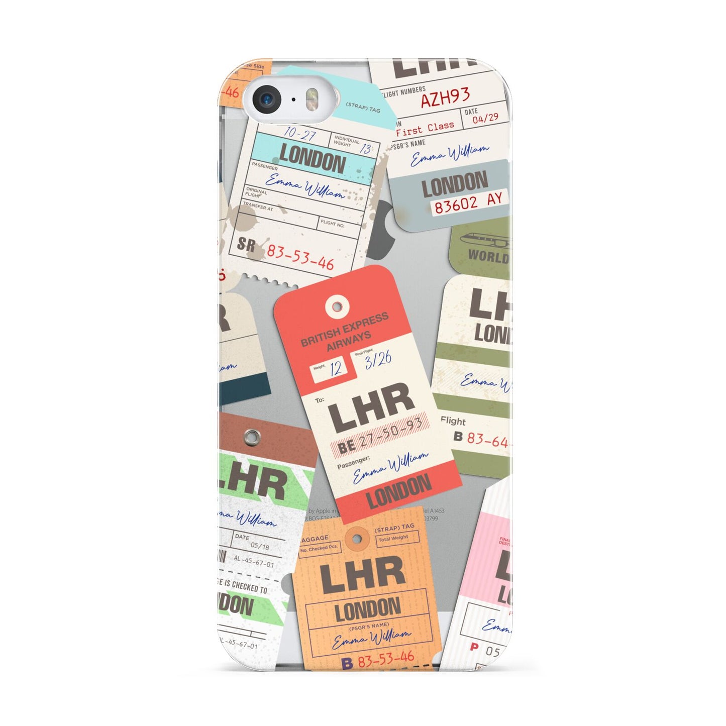 Custom Baggage Tag Collage Apple iPhone 5 Case