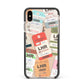 Custom Baggage Tag Collage Apple iPhone Xs Max Impact Case Black Edge on Gold Phone