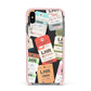 Custom Baggage Tag Collage Apple iPhone Xs Max Impact Case Pink Edge on Black Phone