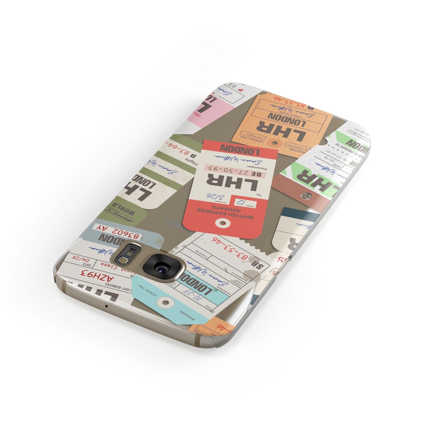 Custom Baggage Tag Collage Samsung Galaxy Case Front Close Up