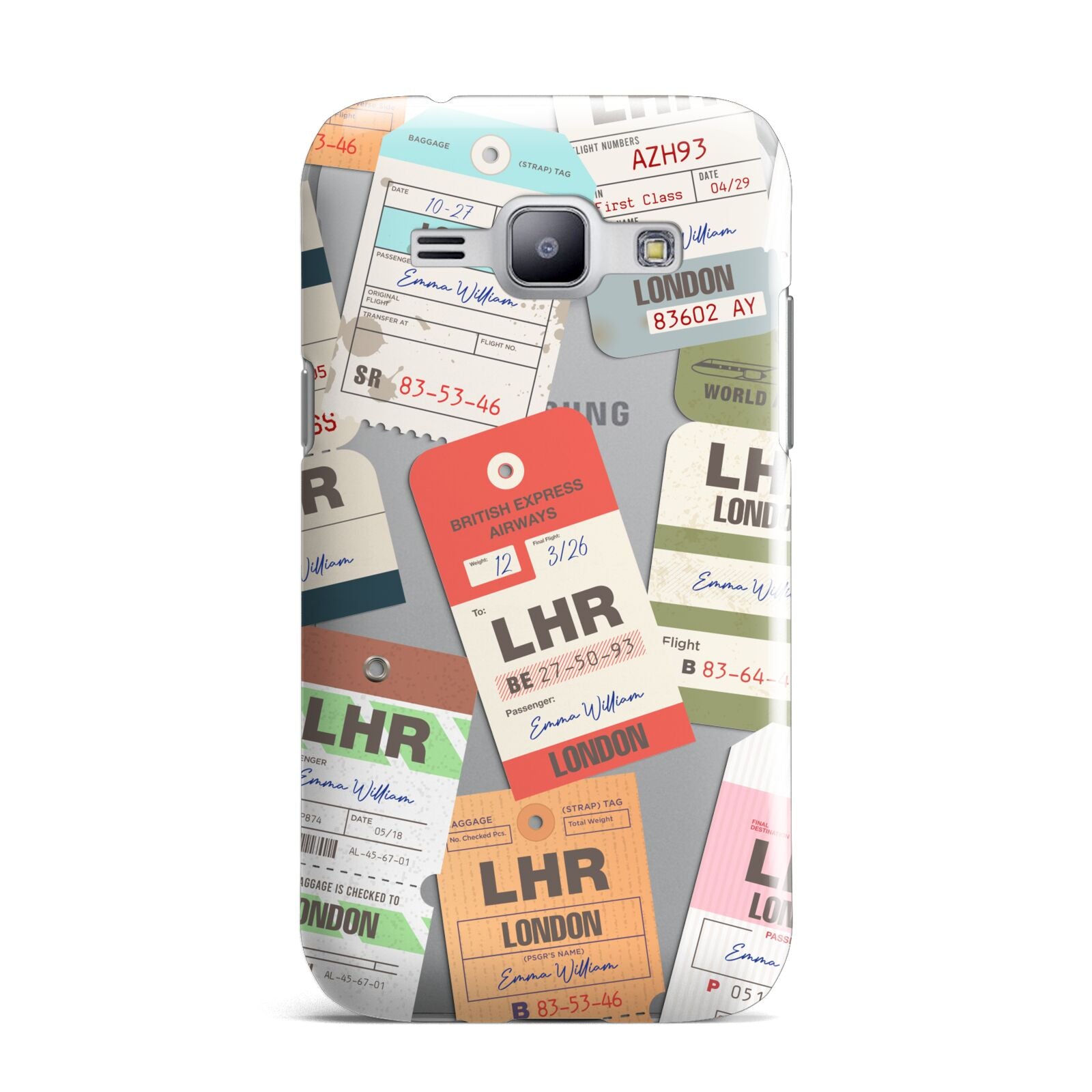 Custom Baggage Tag Collage Samsung Galaxy J1 2015 Case