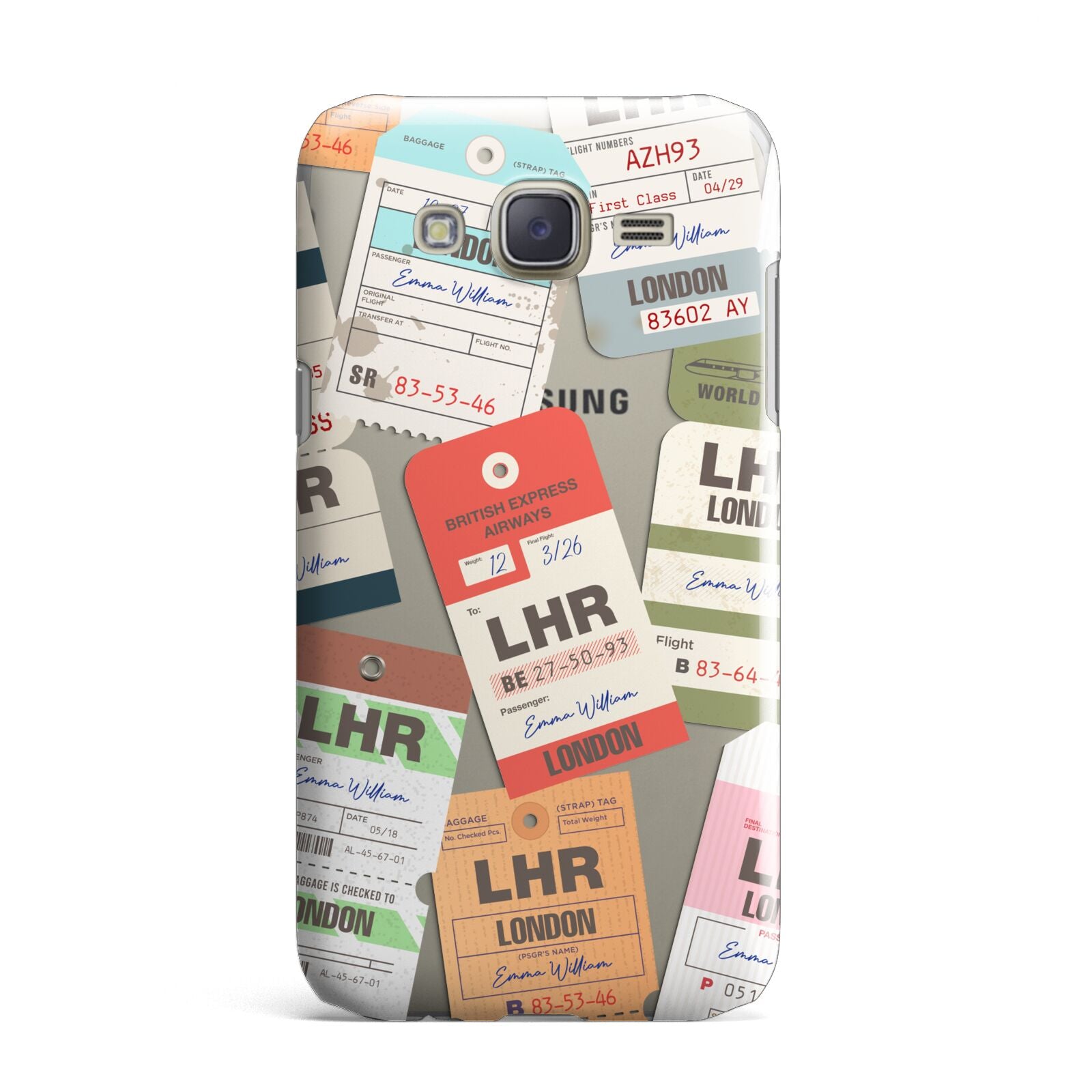 Custom Baggage Tag Collage Samsung Galaxy J7 Case