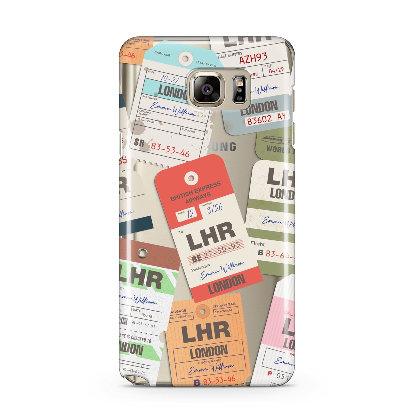 Custom Baggage Tag Collage Samsung Galaxy Note 5 Case