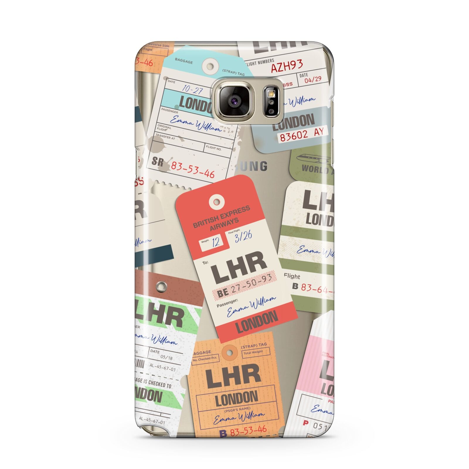 Custom Baggage Tag Collage Samsung Galaxy Note 5 Case