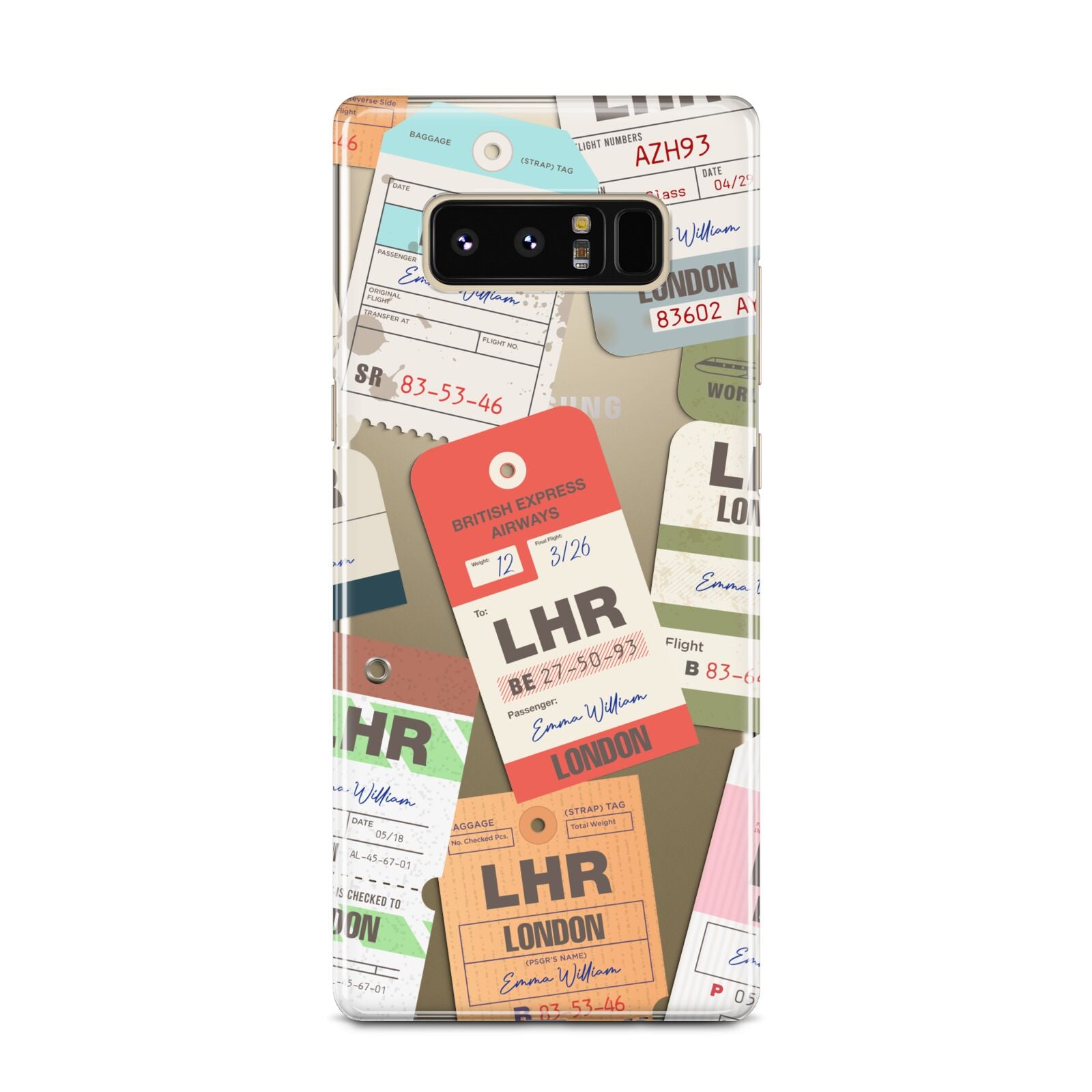 Custom Baggage Tag Collage Samsung Galaxy Note 8 Case