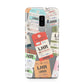 Custom Baggage Tag Collage Samsung Galaxy S9 Plus Case on Silver phone