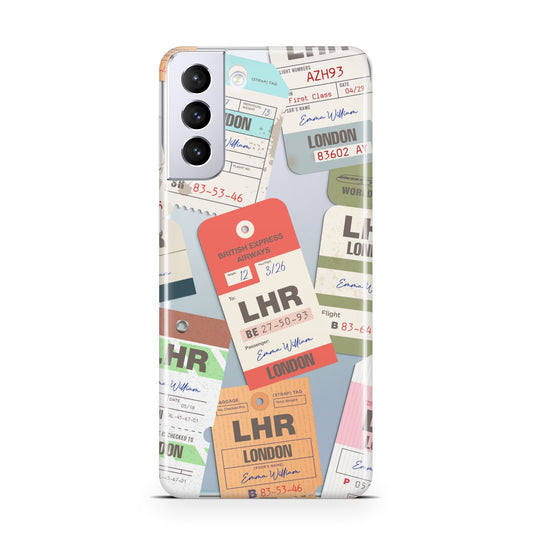 Custom Baggage Tag Collage Samsung S21 Plus Phone Case
