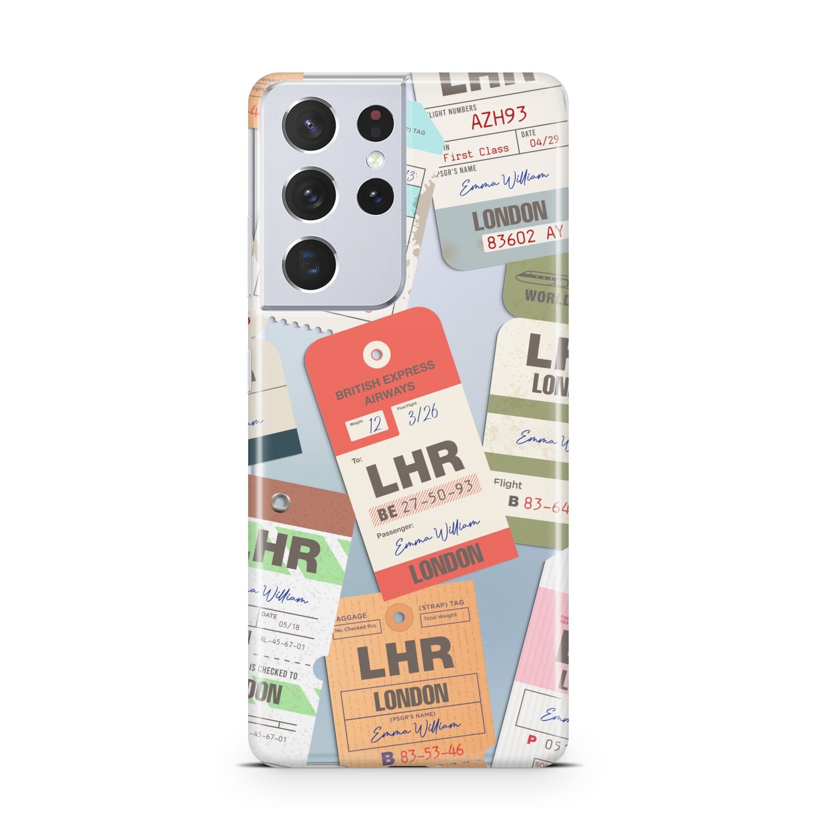 Custom Baggage Tag Collage Samsung S21 Ultra Case