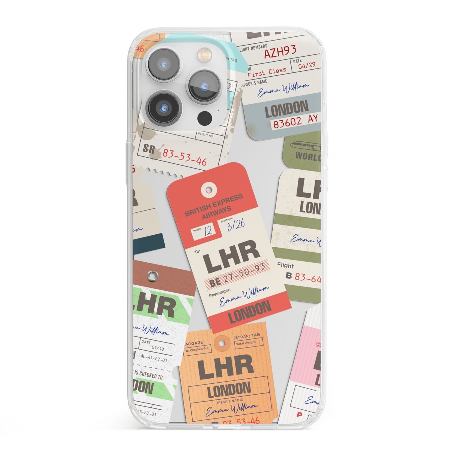 Custom Baggage Tag Collage iPhone 13 Pro Max Clear Bumper Case