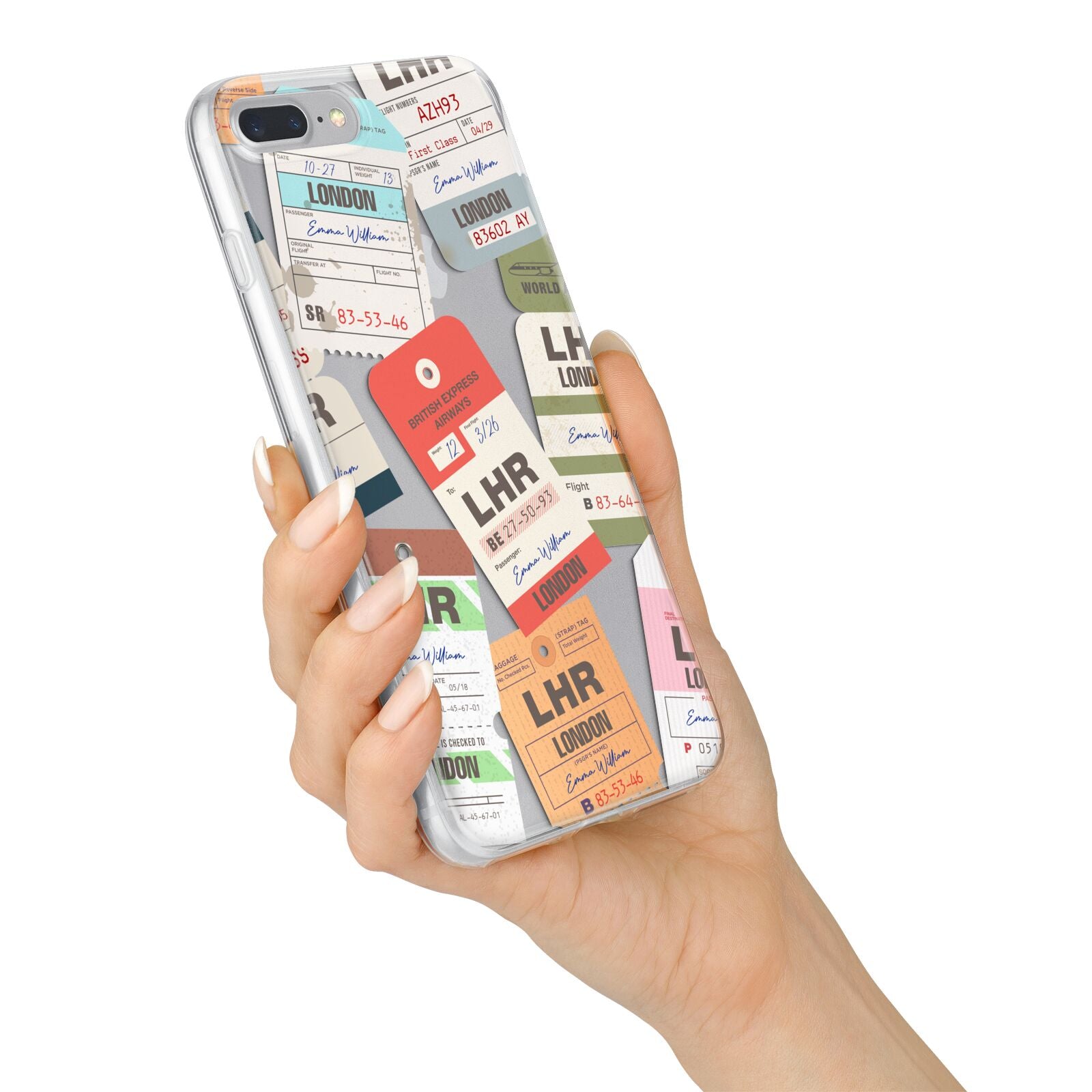 Custom Baggage Tag Collage iPhone 7 Plus Bumper Case on Silver iPhone Alternative Image