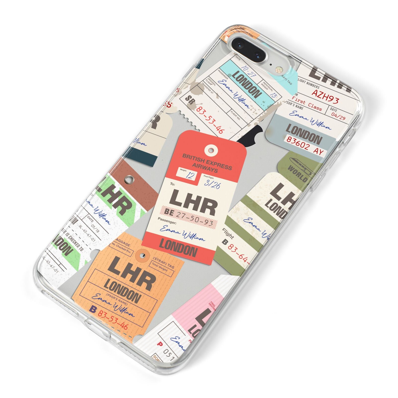 Custom Baggage Tag Collage iPhone 8 Plus Bumper Case on Silver iPhone Alternative Image