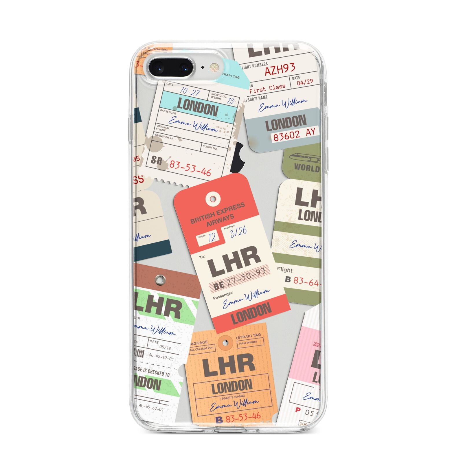 Custom Baggage Tag Collage iPhone 8 Plus Bumper Case on Silver iPhone
