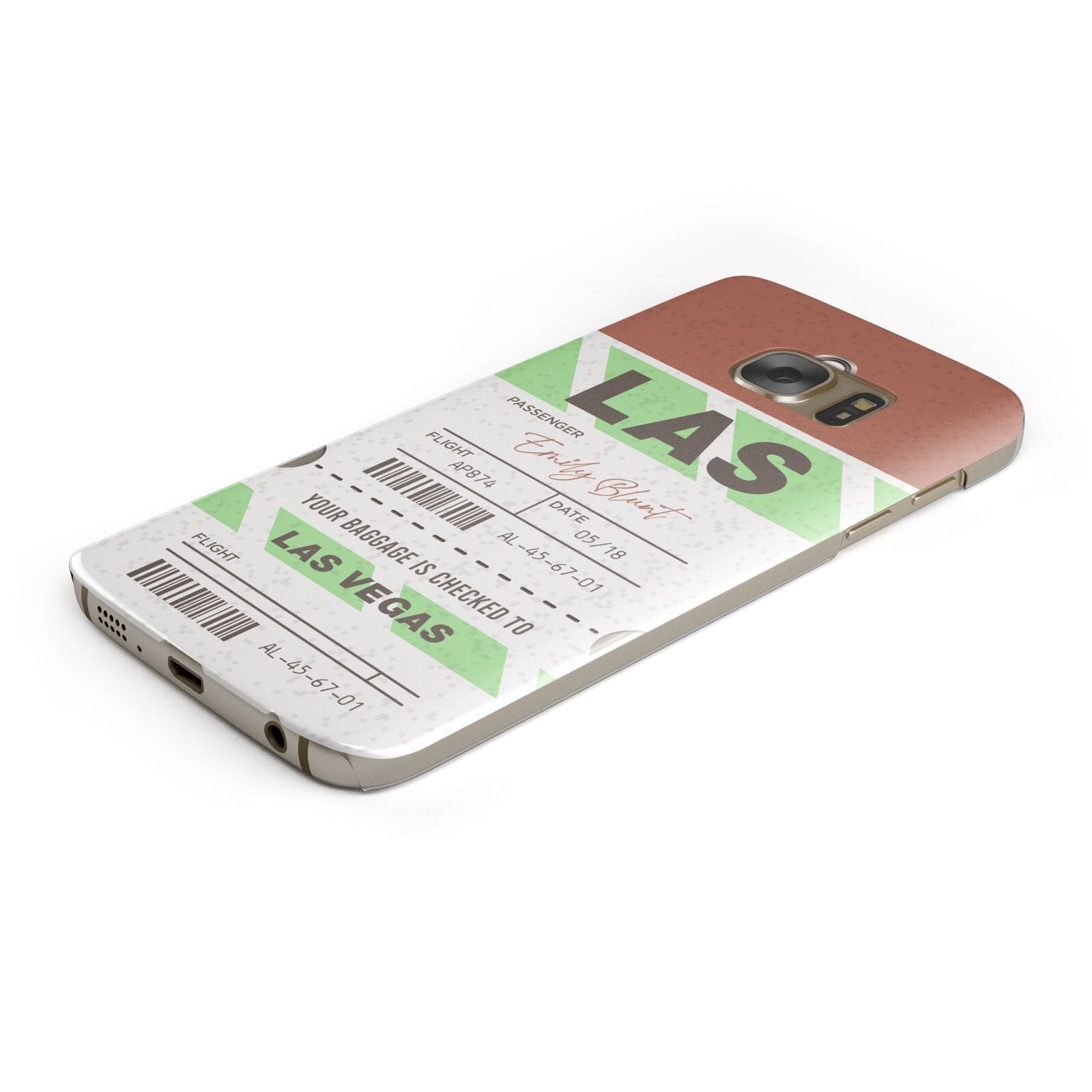 Custom Baggage Tag Protective Samsung Galaxy Case Angled Image