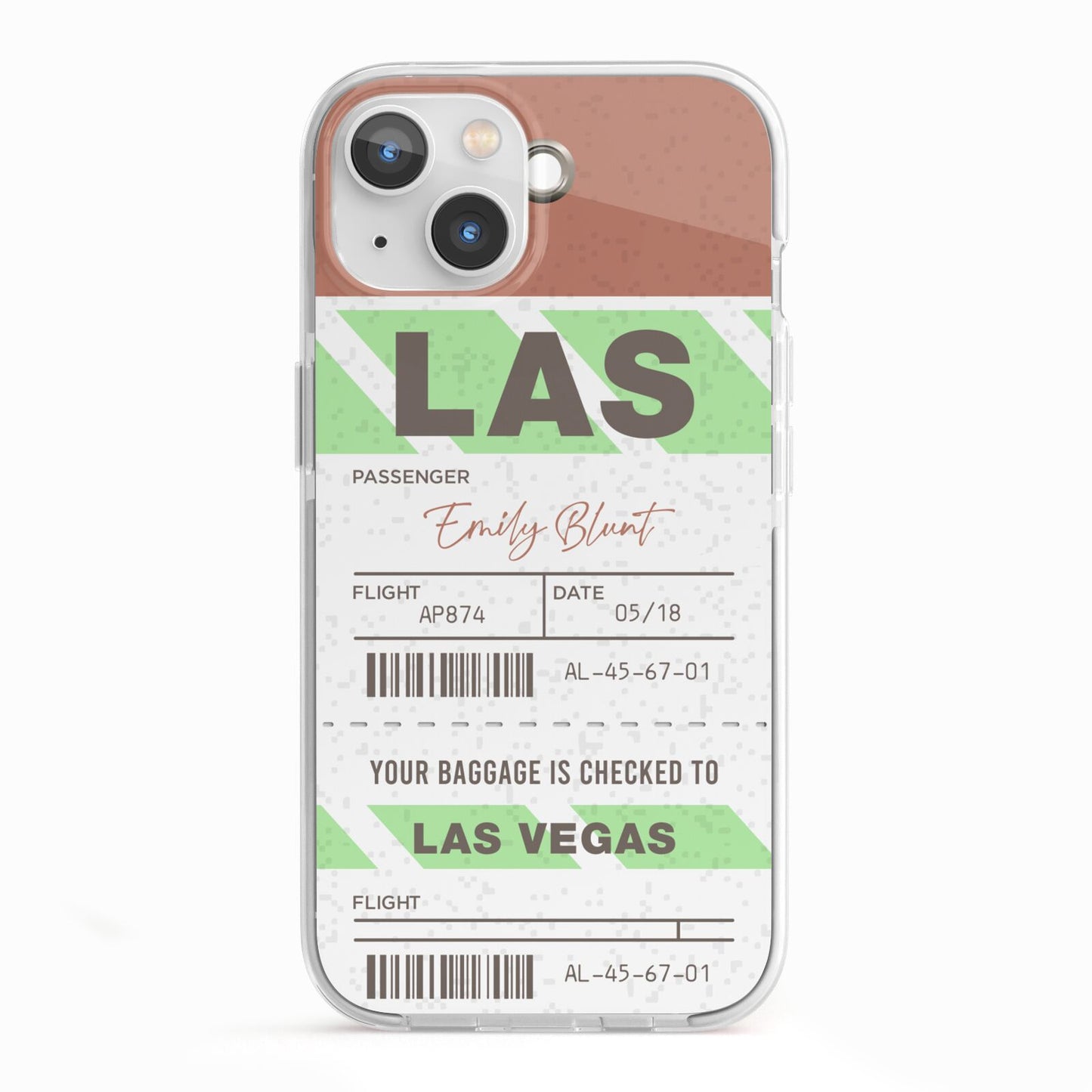 Custom Baggage Tag iPhone 13 TPU Impact Case with White Edges