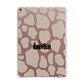 Custom Beige Cow Print Apple iPad Rose Gold Case