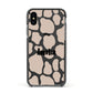 Custom Beige Cow Print Apple iPhone Xs Impact Case Black Edge on Black Phone