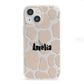 Custom Beige Cow Print iPhone 13 Mini Clear Bumper Case