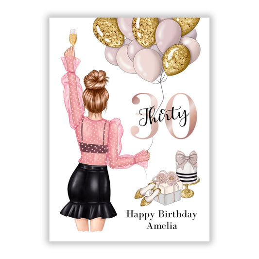 Custom Bestie Happy Birthday A5 Flat Greetings Card