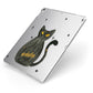Custom Black Cat Apple iPad Case on Silver iPad Side View