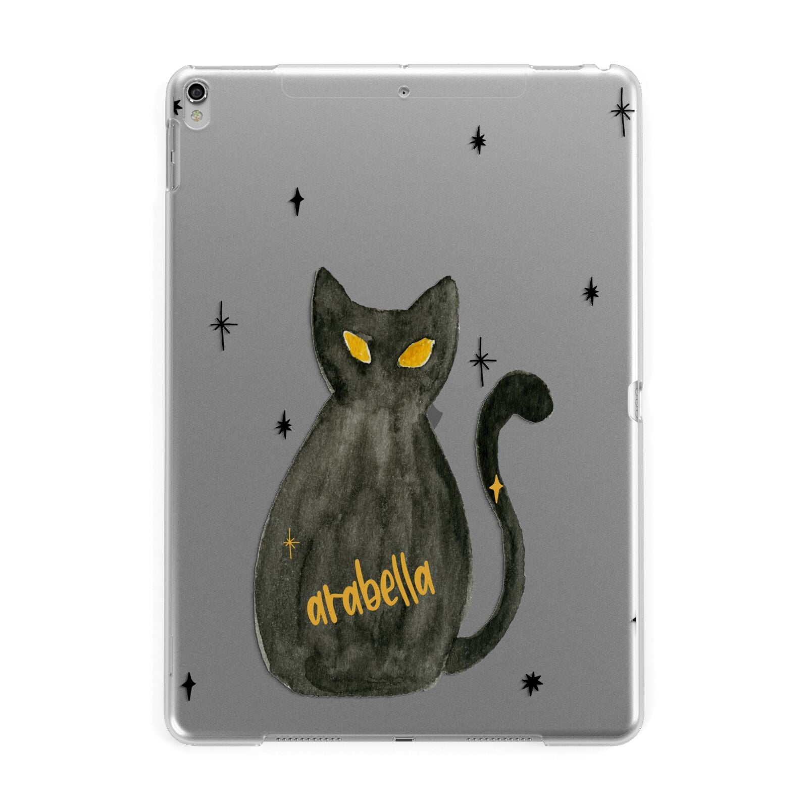 Custom Black Cat Apple iPad Silver Case