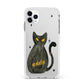 Custom Black Cat Apple iPhone 11 Pro Max in Silver with White Impact Case