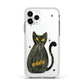 Custom Black Cat Apple iPhone 11 Pro in Silver with White Impact Case