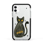 Custom Black Cat Apple iPhone 11 in White with Black Impact Case
