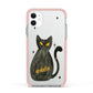 Custom Black Cat Apple iPhone 11 in White with Pink Impact Case