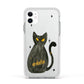 Custom Black Cat Apple iPhone 11 in White with White Impact Case