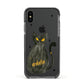 Custom Black Cat Apple iPhone Xs Impact Case Black Edge on Black Phone