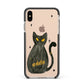 Custom Black Cat Apple iPhone Xs Max Impact Case Black Edge on Gold Phone
