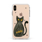 Custom Black Cat Apple iPhone Xs Max Impact Case White Edge on Gold Phone