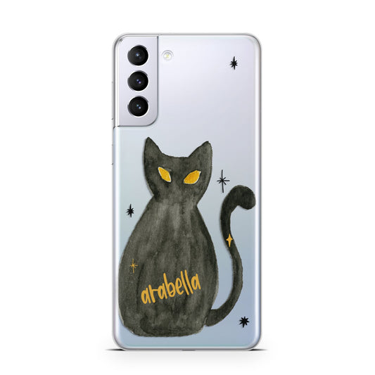 Custom Black Cat Samsung S21 Plus Phone Case