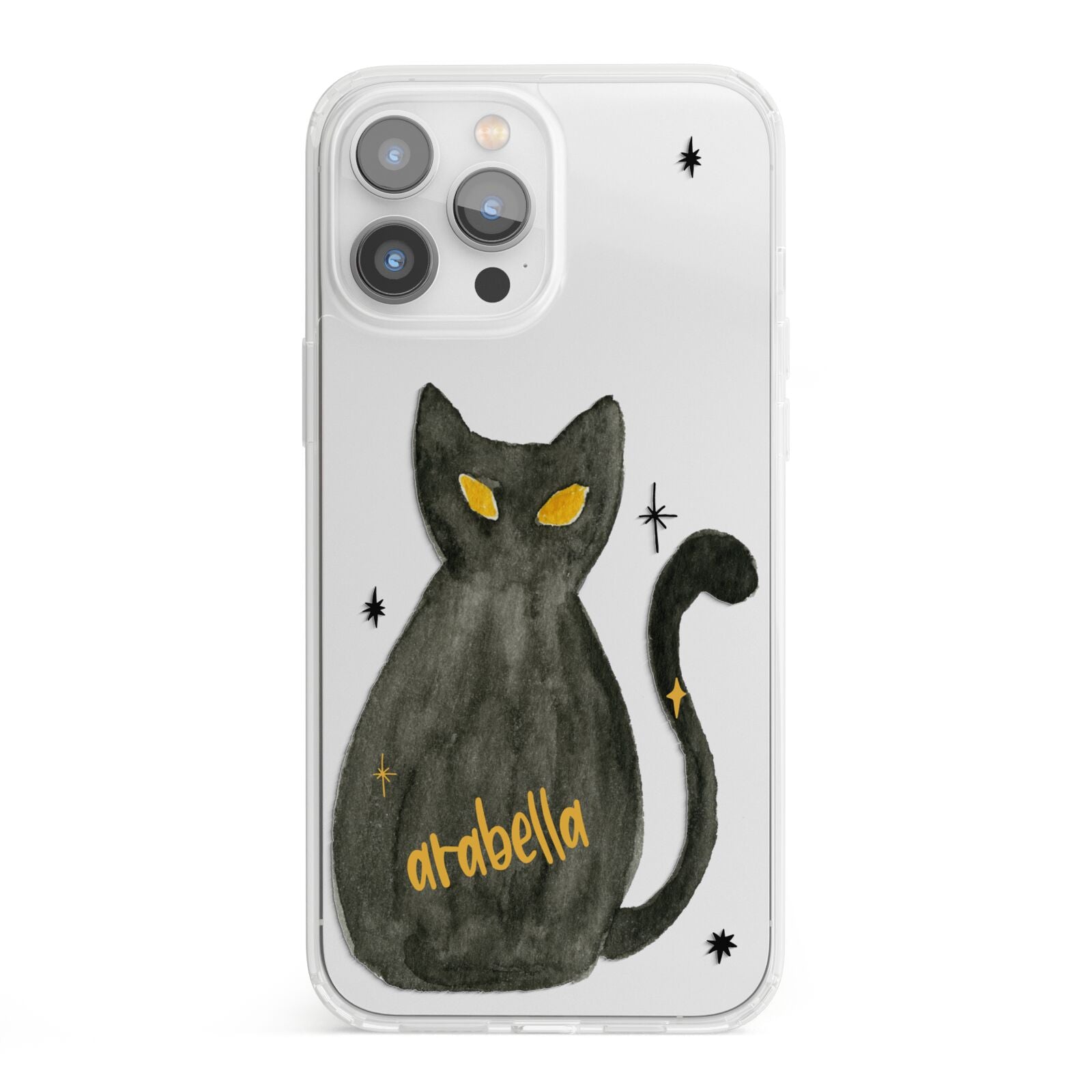 Custom Black Cat iPhone 13 Pro Max Clear Bumper Case