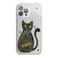 Custom Black Cat iPhone 13 Pro Max TPU Impact Case with Pink Edges