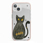 Custom Black Cat iPhone 13 TPU Impact Case with Pink Edges