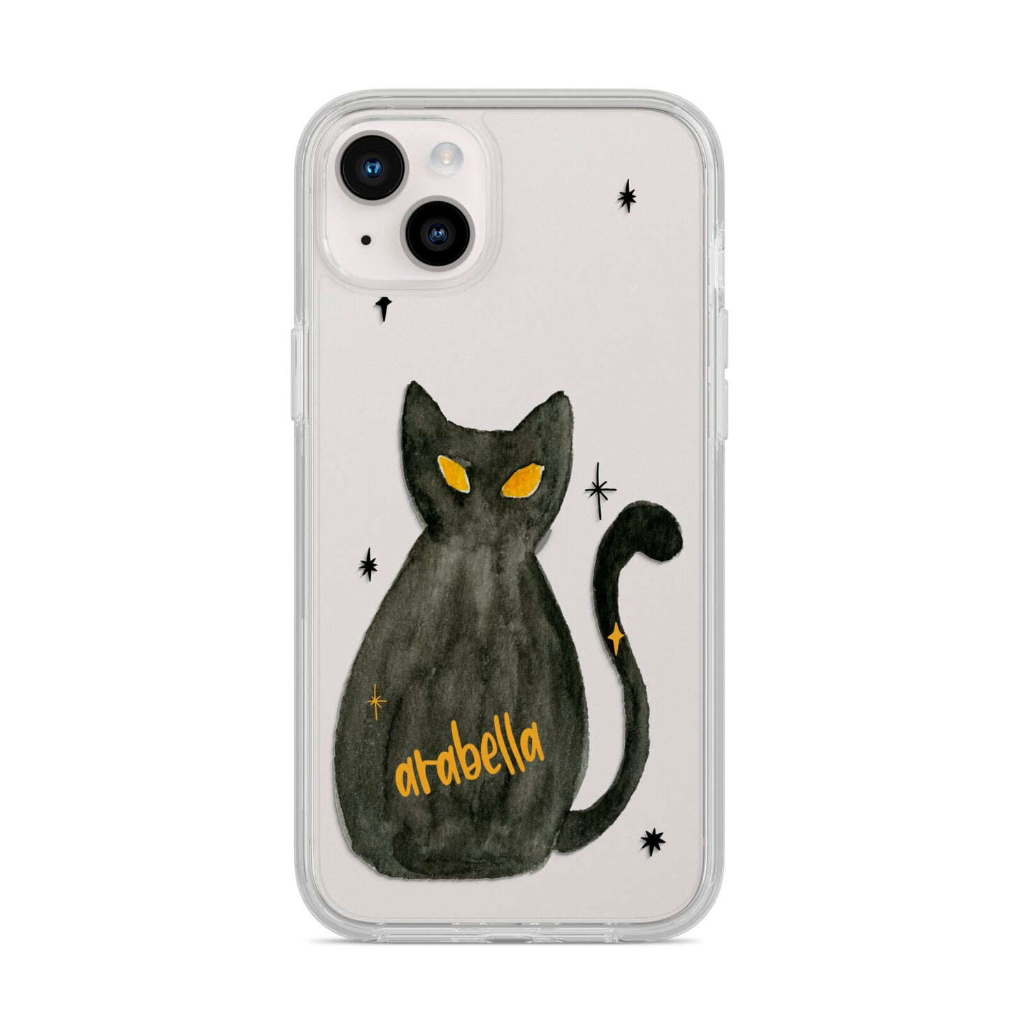 Custom Black Cat iPhone 14 Plus Clear Tough Case Starlight