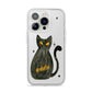 Custom Black Cat iPhone 14 Pro Clear Tough Case Silver