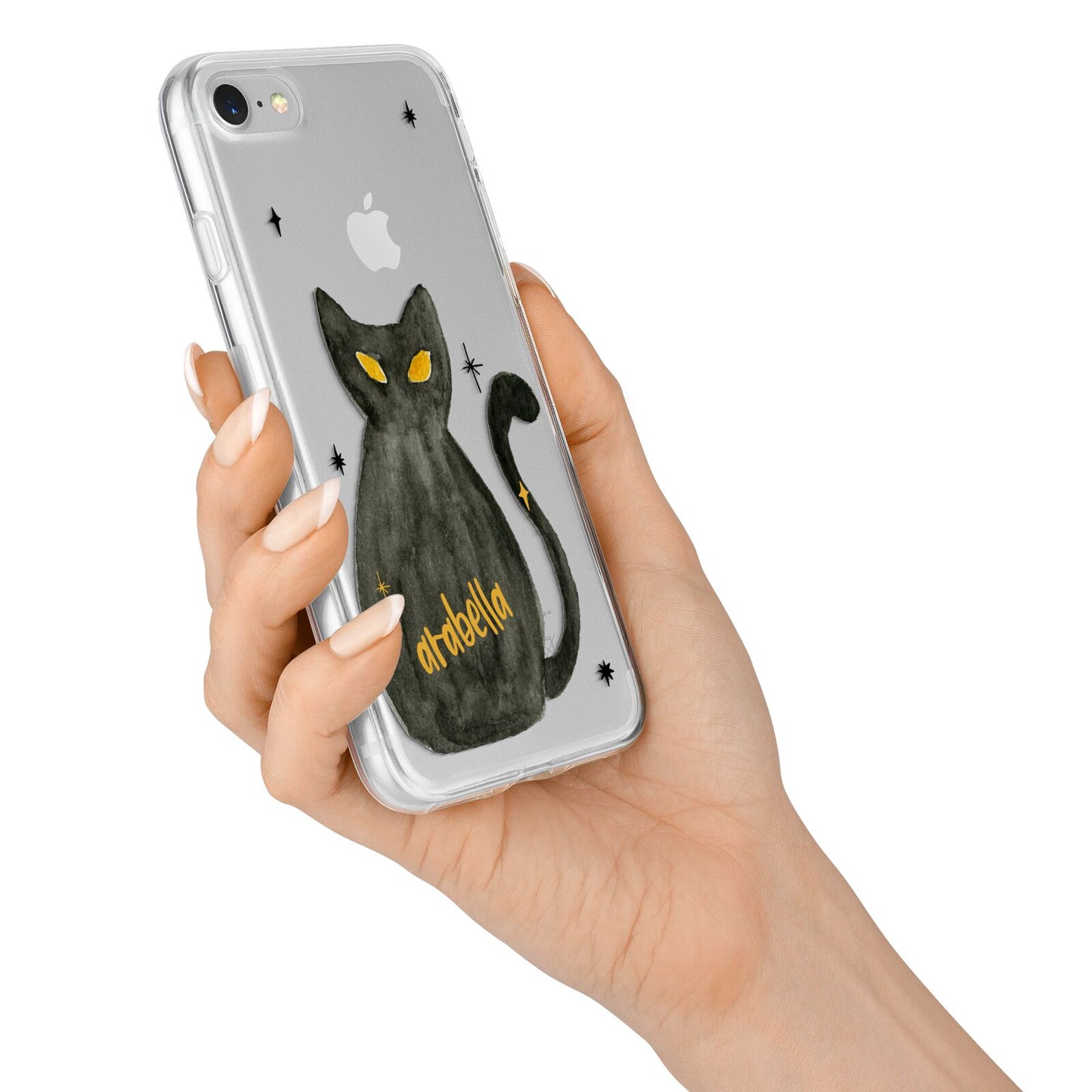 Custom Black Cat iPhone 7 Bumper Case on Silver iPhone Alternative Image