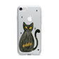 Custom Black Cat iPhone 7 Bumper Case on Silver iPhone