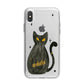 Custom Black Cat iPhone X Bumper Case on Silver iPhone Alternative Image 1