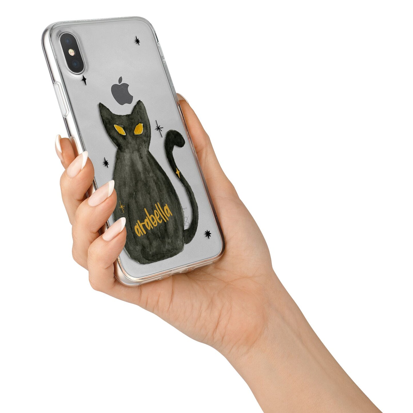Custom Black Cat iPhone X Bumper Case on Silver iPhone Alternative Image 2