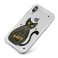 Custom Black Cat iPhone X Bumper Case on Silver iPhone