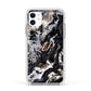 Custom Black Swirl Marble Apple iPhone 11 in White with White Impact Case