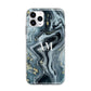 Custom Blue Swirl Marble Apple iPhone 11 Pro in Silver with Bumper Case