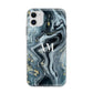 Custom Blue Swirl Marble Apple iPhone 11 in White with Bumper Case